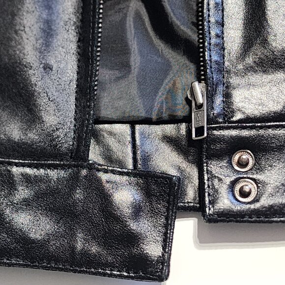 Brody black fitted textured leather moto jacket - Picture 5 of 13